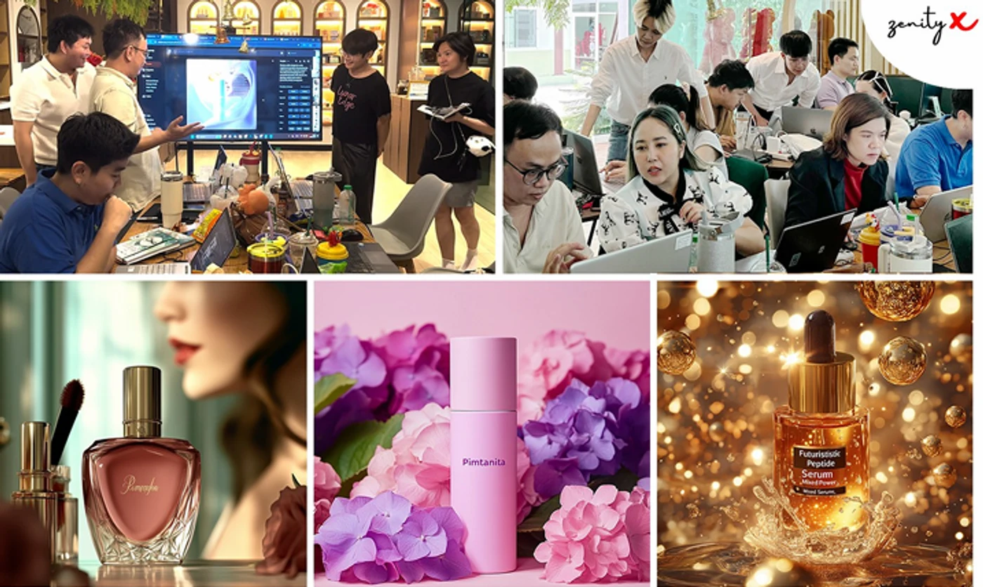 ผู้เรียนในคลาสจริงของ ZenityX และผลงานภาพสินค้าที่สร้างด้วย AI