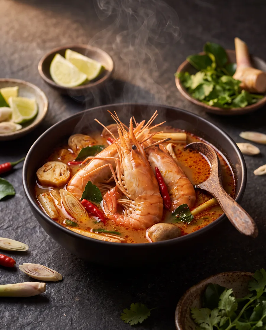 ผลงาน AI — ต้มยำกุ้งสำหรับโฆษณาอาหาร