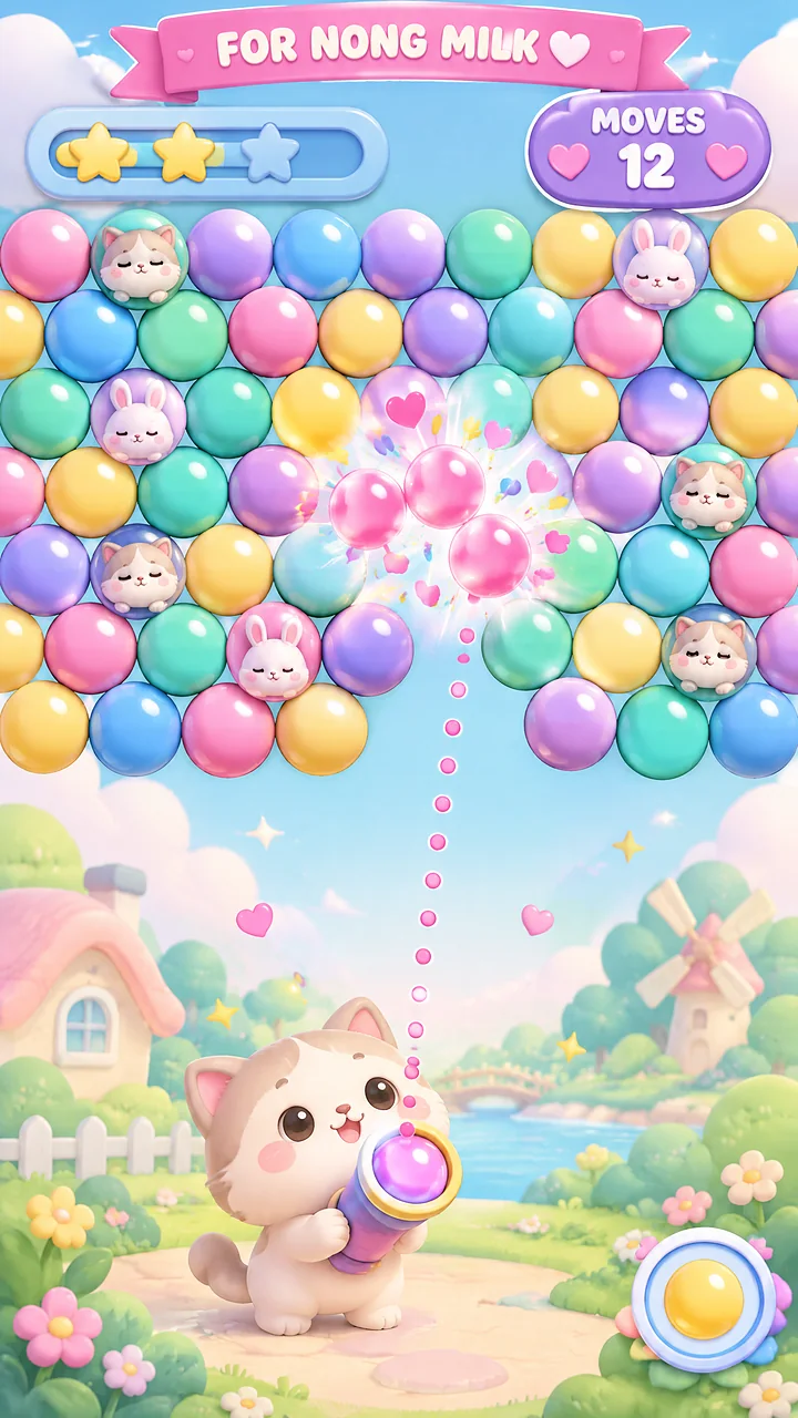 ภาพจำลองหน้าจอเกม: เกมยิงบับเบิล ทำเป็นของขวัญให้คนที่รัก